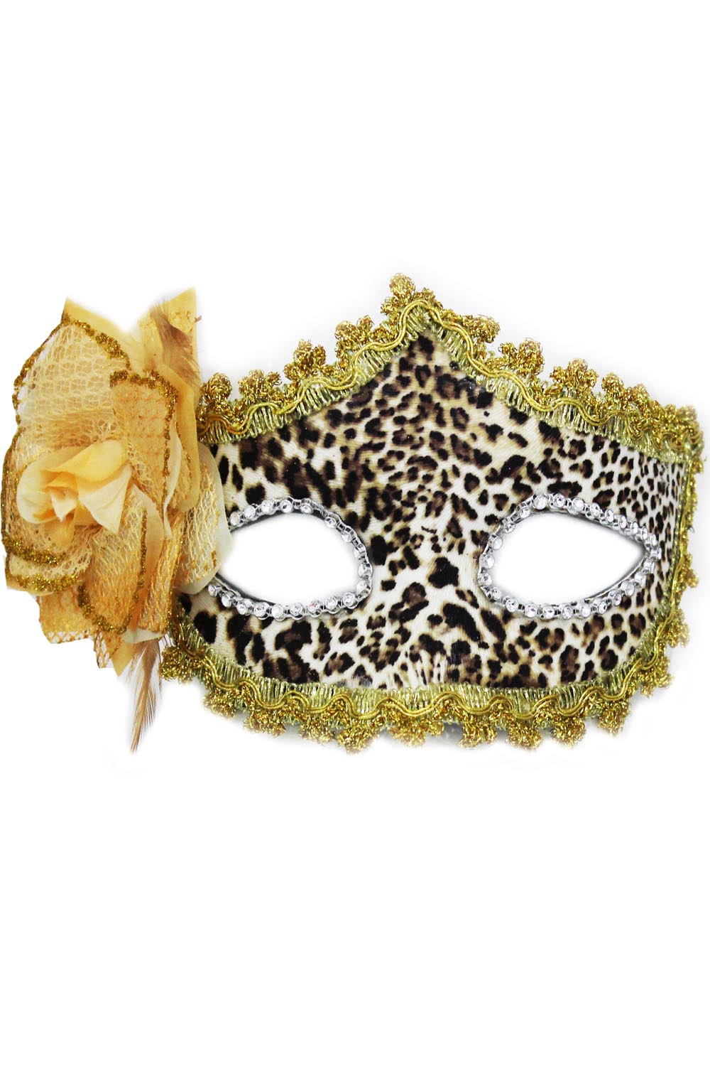 MASCHERA LEOPARDATA CON FIORE
